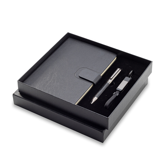 R17022 - Zestaw upominkowy z kablem USB 2w1 Davos, czarny 