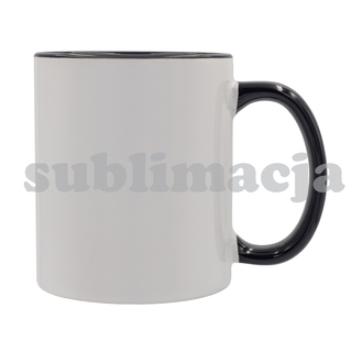 R85319 - Kubek z powłoką sublimacyjną Gaeta 330 ml, czarny 